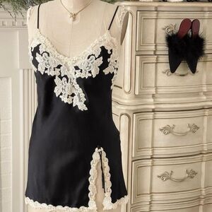 ISO: La Perla Maison Frastaglio Black and Cram Lace Slip Dress